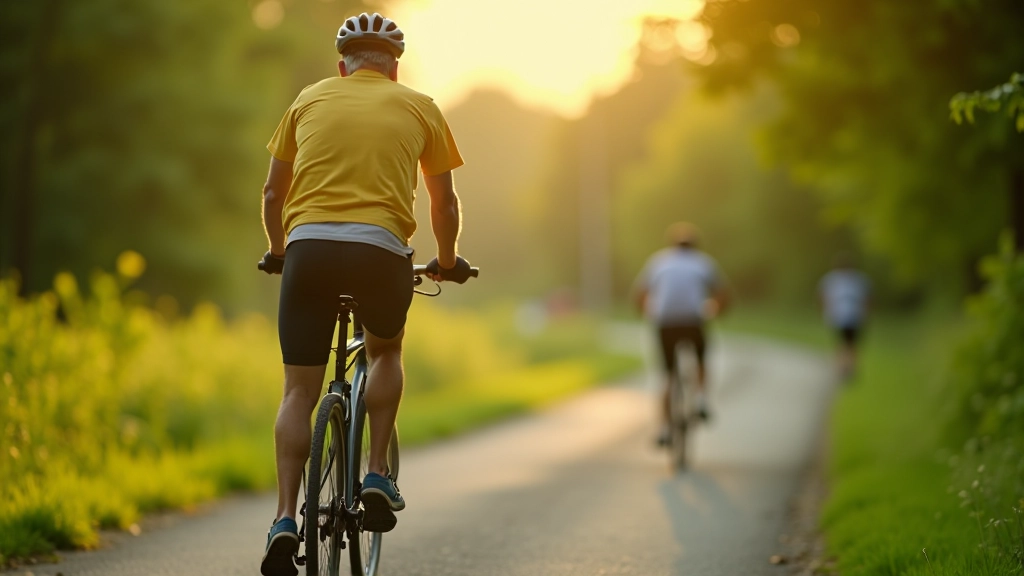 Senior muž s cyklistickým helmu, létní slunce, ochranné brýle, bezpečnostní vybavení